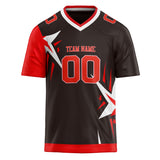 Custom Unisex Black & Red Pattern Football Jersey