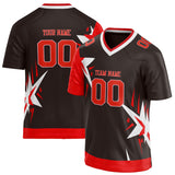 Custom Unisex Black & Red Pattern Football Jersey