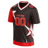 Custom Unisex Black & Red Pattern Football Jersey