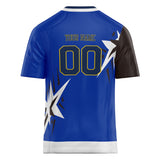 Custom Unisex Blue & Black Pattern Football Jersey