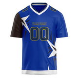 Custom Unisex Blue & Black Pattern Football Jersey