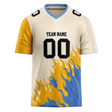 Custom Unisex Cream & Yellow Pattern Football Jersey