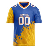 Custom Unisex Blue & Yellow Pattern Football Jersey