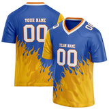 Custom Unisex Blue & Yellow Pattern Football Jersey