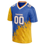 Custom Unisex Blue & Yellow Pattern Football Jersey