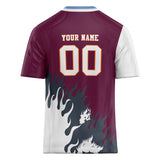 Custom Unisex Crimson & White Pattern Football Jersey