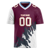 Custom Unisex Crimson & White Pattern Football Jersey