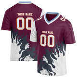 Custom Unisex Crimson & White Pattern Football Jersey