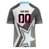 Custom Unisex White & Gray Pattern Football Jersey