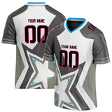 Custom Unisex White & Gray Pattern Football Jersey