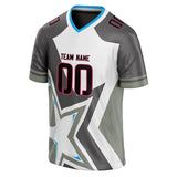 Custom Unisex White & Gray Pattern Football Jersey