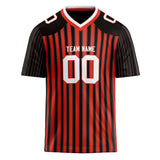 Custom Unisex Black & Red Pattern Football Jersey