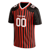 Custom Unisex Black & Red Pattern Football Jersey