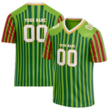 Custom Unisex Green & Kelly Green Pattern Football Jersey