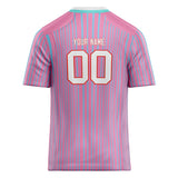 Custom Unisex Pink & Light Blue Pattern Football Jersey