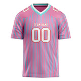 Custom Unisex Pink & Light Blue Pattern Football Jersey