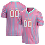 Custom Unisex Pink & Light Blue Pattern Football Jersey