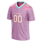 Custom Unisex Pink & Light Blue Pattern Football Jersey