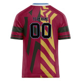 Custom Unisex Crimson & Gold Pattern Football Jersey