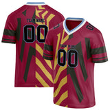 Custom Unisex Crimson & Gold Pattern Football Jersey