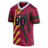 Custom Unisex Crimson & Gold Pattern Football Jersey