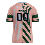 Custom Unisex Pink & Black Pattern Football Jersey