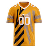 Custom Unisex Gold & Gray Pattern Football Jersey