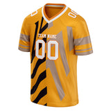 Custom Unisex Gold & Gray Pattern Football Jersey