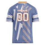 Custom Unisex Blue Gray & White Pattern Football Jersey