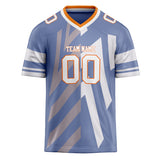 Custom Unisex Blue Gray & White Pattern Football Jersey