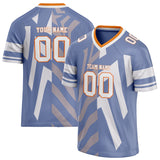 Custom Unisex Blue Gray & White Pattern Football Jersey