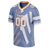 Custom Unisex Blue Gray & White Pattern Football Jersey