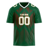 Custom Unisex Kelly Green & White Pattern Football Jersey