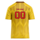 Custom Unisex Gold & Red Pattern Football Jersey