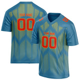 Custom Unisex Blue & Yellow Pattern Football Jersey