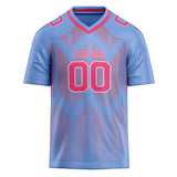 Custom Unisex Light Blue & Pink Pattern Football Jersey