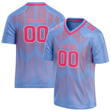 Custom Unisex Light Blue & Pink Pattern Football Jersey