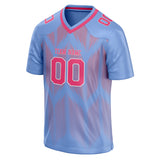 Custom Unisex Light Blue & Pink Pattern Football Jersey