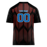 Custom Unisex Black & Red Pattern Football Jersey