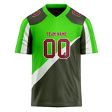 Custom Unisex Gray & Green Pattern Football Jersey