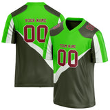 Custom Unisex Gray & Green Pattern Football Jersey