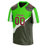 Custom Unisex Gray & Green Pattern Football Jersey