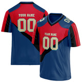 Custom Unisex Royal & Red Pattern Football Jersey