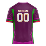 Custom Unisex Purple & Green Pattern Football Jersey