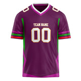 Custom Unisex Purple & Green Pattern Football Jersey