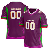 Custom Unisex Purple & Green Pattern Football Jersey