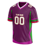 Custom Unisex Purple & Green Pattern Football Jersey