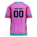 Custom Unisex Pink & Teal Pattern Football Jersey