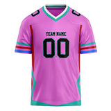 Custom Unisex Pink & Teal Pattern Football Jersey