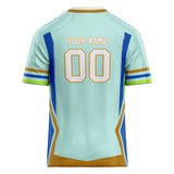 Custom Unisex Mint Green & White Pattern Football Jersey